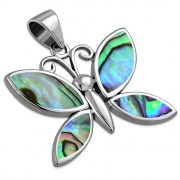 Abalone Butterfly Silver Pendant, p570